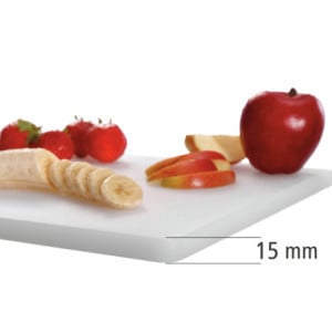 Planche à Découper 400 x 300 mm - Blanche - 15 mm d'Epaisseur - Bartscher
