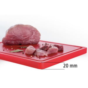 Planche à Découper 325 x 265 mm - Rouge - 20 mm d'Epaisseur - Bartscher