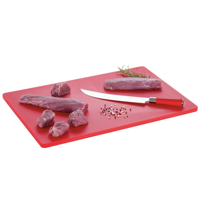 Cutting Board 600 x 400 mm - Red - 16 mm Thickness - Bartscher Cutting Board 600 x 400 mm - Red - 16 mm Thickness - Bartscher