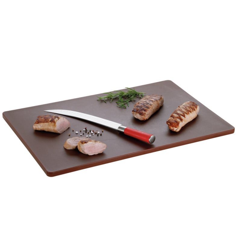 Cutting Board 600 x 400 mm - Brown - 16 mm Thickness - Bartscher Cutting Board 600 x 400 mm - Brown - 16 mm Thickness - Bartscher