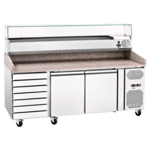 Mobile per Pizza Refrigerato a 2 Porte e 7 Cassetti