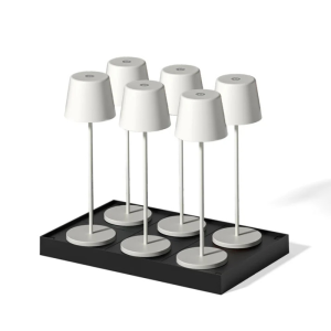 Lampada da Tavolo Touch LED Kelly Bianca con Piatto di Ricarica - Set di 6 - Lumisky