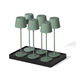 Lampada da Tavolo Touch LED Kelly Olive con Piatto di Ricarica - Set di 6 - Lumisky