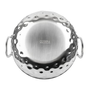Piatto Kadai Martellato in Acciaio Inox Presentazione Tavolo 150 mm - Gastronoble