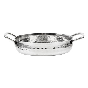 Piatto in Acciaio Inox Martellato Presentazione Tavola 125mm - Gastronoble