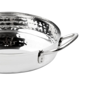 Piatto in Acciaio Inox Martellato Presentazione Tavola 125mm - Gastronoble