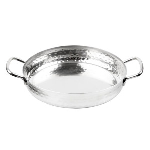Piatto in Acciaio Inox Martellato Presentazione Tavola 180mm - Gastronoble