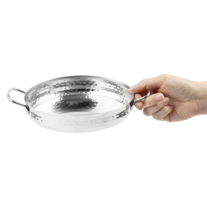 Piatto in Acciaio Inox Martellato Presentazione Tavola 180mm - Gastronoble