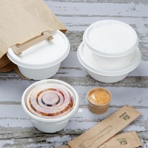 Ciotole in Bagassa Fiesta Compostabile 400 ml - Confezione da 50 - Gastronoble