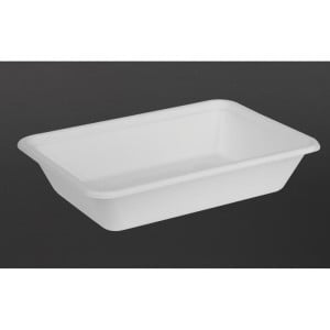 Vaschette Alimentari in Bagassa Fiesta Compostabile 500ml - Confezione da 100 - Gastronoble