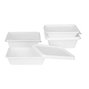 Vaschette Alimentari in Bagassa Compostabile 650ml - Lotto di 100 - Gastronoble