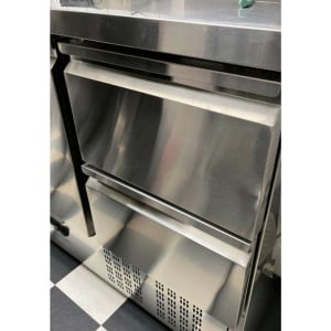 Tavolo Refrigerato Positivo con Alzatina - 2 Porte e 2 Cassetti GN 1/2 - Dynasteel