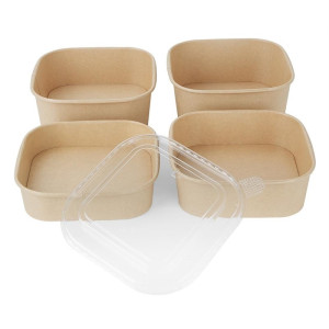 Vaschette Quadrate Riciclabili 1200 ml - Confezione da 300 - Fiesta Green