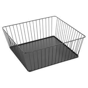 Cestino di Presentazione Quadrato in Metallo Nero - 280x280x100 mm