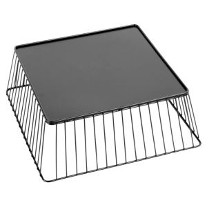 Cestino di Presentazione Quadrato in Metallo Nero - 280x280x100 mm