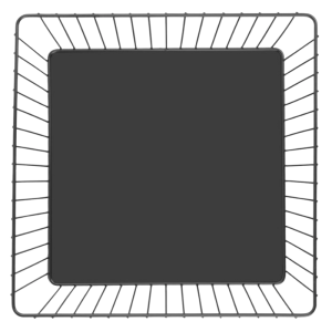 Cestino di Presentazione Quadrato in Metallo Nero - 280x280x100 mm