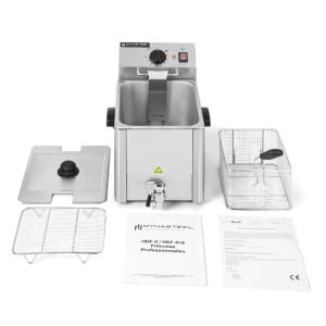 Friggitrice Professionale 8 L con Scarico - Dynasteel
