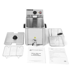 Friteuse Professionnelle 8 L avec Vidange - Dynasteel