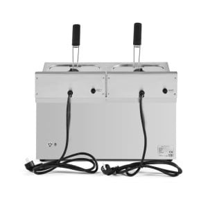 Friggitrice Professionale 2 x 8 L con Scarico - Dynasteel