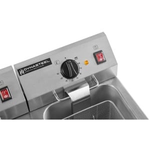 Friggitrice Professionale 2 x 8 L con Scarico - Dynasteel