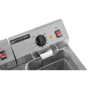 Friggitrice Professionale Premium 2 x 8 L con Scarico - Dynasteel