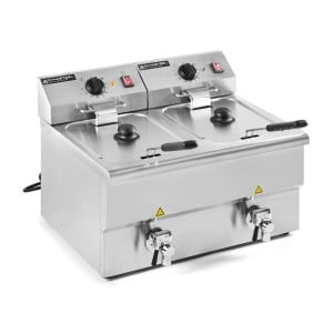 Friggitrice Professionale 2 x 8 L con Scarico - Dynasteel