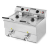 Friggitrice Professionale 2 x 8 L con Scarico - Dynasteel