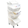 Set di 3 Contenitori per Ingredienti 30L + Coperchi + 4 Ruote