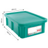 Vasca Rettangolare 25 L con Coperchio Verde Haccp - Gilac