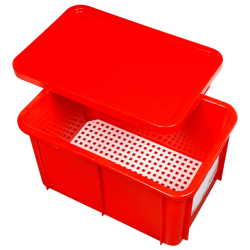 Rectangular Bin 55 L + Red Lid HACCP