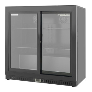 Retrobar Refrigerato 2 Porte in Vetro - Interno Nero Dynasteel