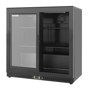 Retrobar Refrigerato 2 Porte in Vetro - Interno Nero Dynasteel