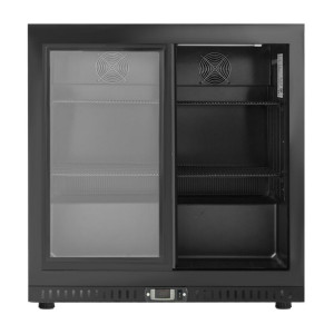 Retrobar Refrigerato 212 L 2 Porte Scorrevoli Nero