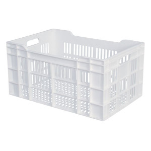 Crate 600 X 400 Perforated 60L White - Gilac