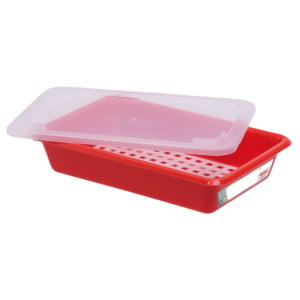 Bac Piatto 3L Haccp Rosso + Coperchio + Griglia - Gilac