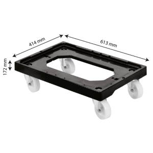 Base Girevole 4 Ruote Pivotanti - Staffa in Acciaio - Nero