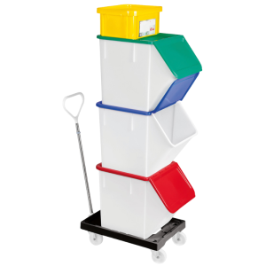 Base Girevole 4 Ruote Pivotanti - Staffa in Acciaio - Nero