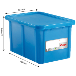 Contenitore HACCP Rettangolare con Coperchio - 55 L - Blu
