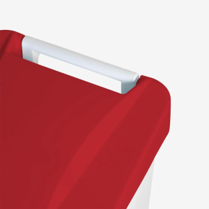 Pattumiera a Pedale Con Coperchio Rosso e Ruote - 80 L - Gilac