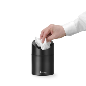 Pattumiera da Tavolo con Coperchio Basculante - Nero - HENDI