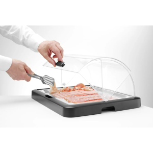 Vetrina Buffet con Coperchio Scorrevole UNIQ - Nero - HENDI