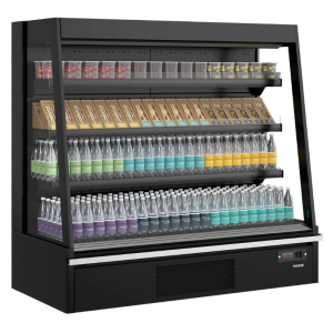Vetrina Refrigerata Bassa Supermercato Aperta - Nero - 360 L