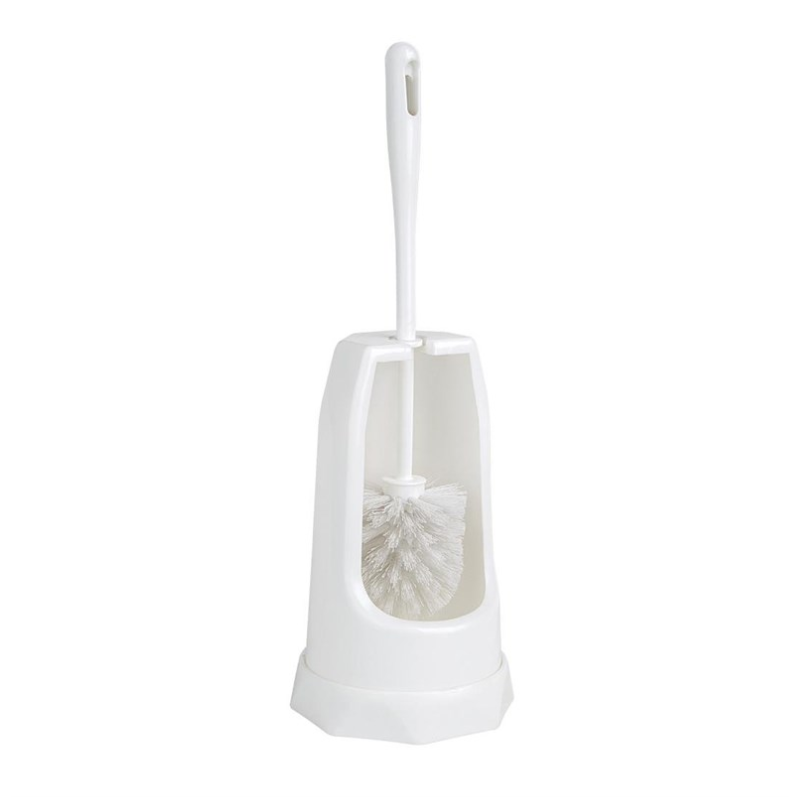 Brosse Ronde et Support WC - Blanc - Jantex