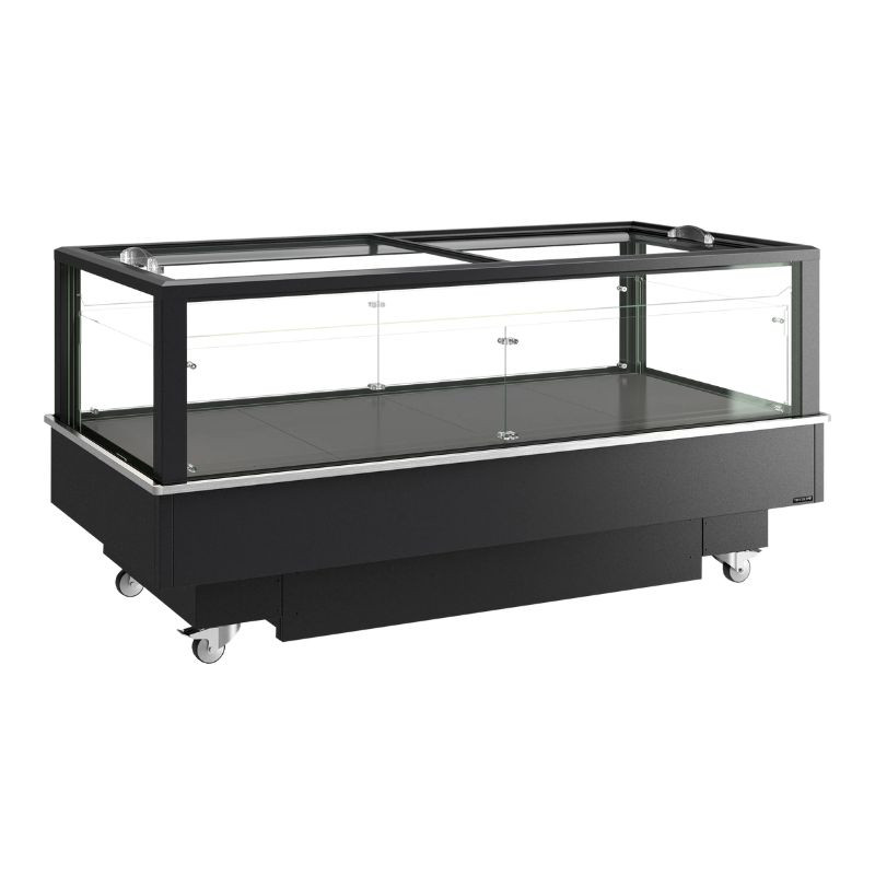 Frigorifero Congelatore Coperchio Vetro Nero - 427 L - TEFCOLD