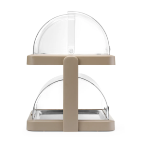 Vetrina Buffet con Coperchio Scorrevole UNIQ - 2 Ripiani - Beige - HENDI