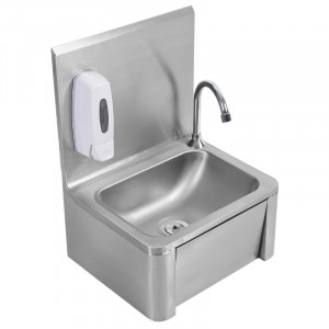 Lavabo a comando femorale in acciaio inox - Dynasteel