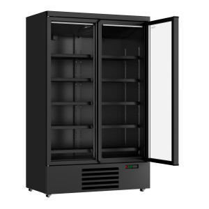 Vetrina Refrigerata Positiva 2 Porte Nera - 1000L | CombiSteel