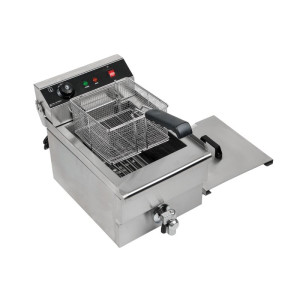 Friggitrice Professionale 13L con Scarico in Acciaio Inox - Dynasteel