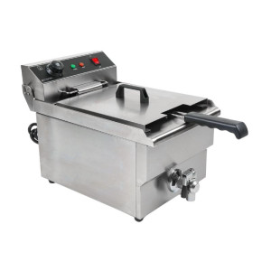 Friggitrice Professionale 13L con Scarico in Acciaio Inox - Dynasteel