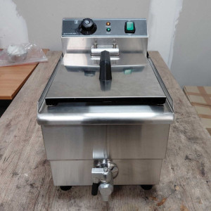Friggitrice Professionale 13L con Scarico in Acciaio Inox - Dynasteel